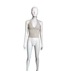 Gymshark x Whitney Simmons Brown Fuzzy Halter Top